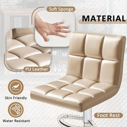 Homall Bar Stools Modern PU Leather Adjustable Swivel Barstools, Armless - Image 4