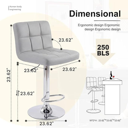 DUMOS Bar Stools Set of 2, 24 inch Counter Height Bar Stools, Upholstered - Image 2