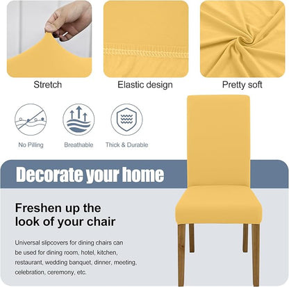 BIETYONE Stretch Dining Chair Covers Set of 6, Soft Removable Washable Kitchen - Image 3