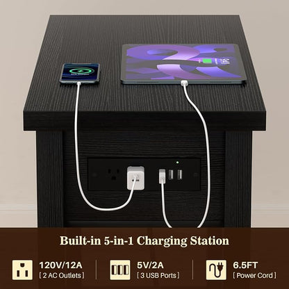Armocity Narrow End Table with Charging Station - Image 9