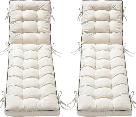 2 Pack 72x21 Inch Folding Chaise Lounge Cushion Quick Dry by AMCATON