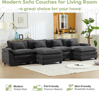 Oprisen 154" Modular Sectional Sofa, Comfy Cloud Couch Sectional Sofa - Image 7