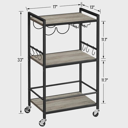 TUTOTAK Bar Cart, Home Bar Serving Cart, Microwave Cart, Drink Cart, Mobile - Image 6