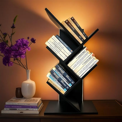 Godferyxin Bookshelf with Liting, Small Bookshelf LED and Desktop Book Shelf by Godferyxin
