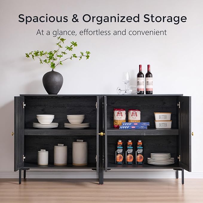 IFBUY Modern Sideboard Buffet Cabinet, Wooden Modular Coffee Bar Cabinets - Image 3