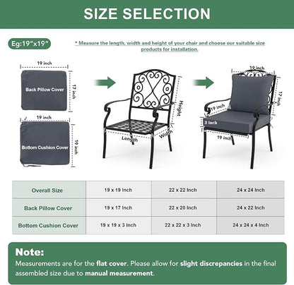 Summsun Patio Chair Cushions Set of 4, Water Resistant Backrest Pillow and Seat - Image 7