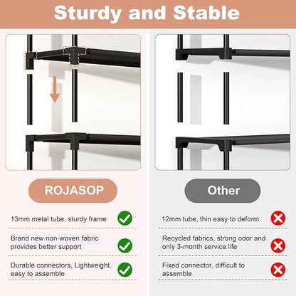 ROJASOP 10 Tier Shoe Rack with Covers, Large Capacity Stackable Tall Shoe Shelf - Image 6