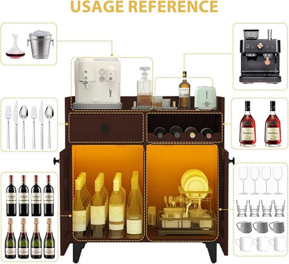 COCO DESIGN Small Wine Liquor Cabinet - Image 4
