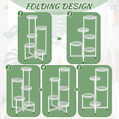 iDavosic.ly Plant Stand Indoor Outdoor, 5 Tier Corner Metal Flower Display - Image 5