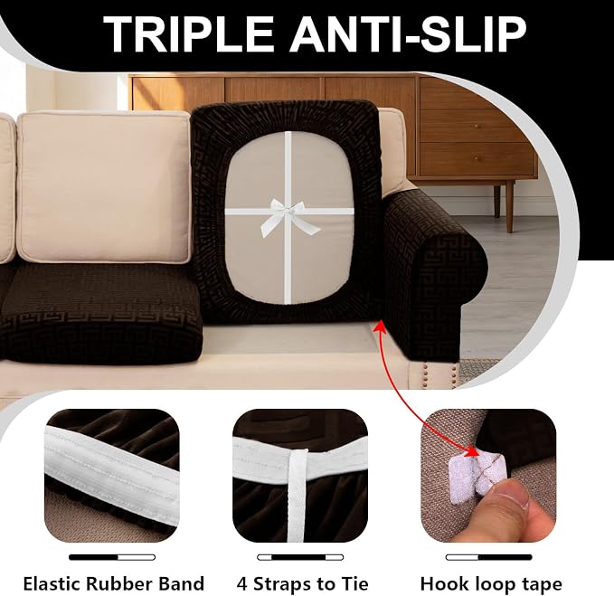 UNBBRRL 10 Pieces Stretch Sofa Cushion Covers - Image 3
