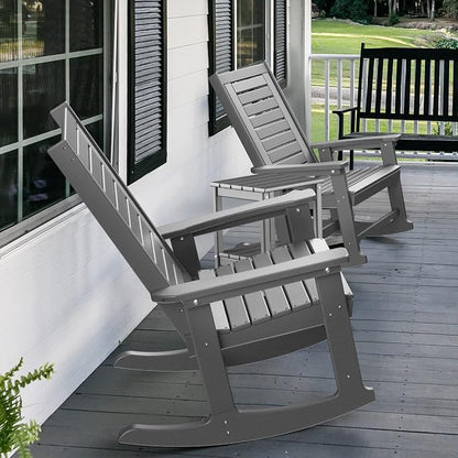 GREENVINES Outdoor Rocking Chairs | Set of 4 | Porch Rocker | HDPE Plastic | - Image 6