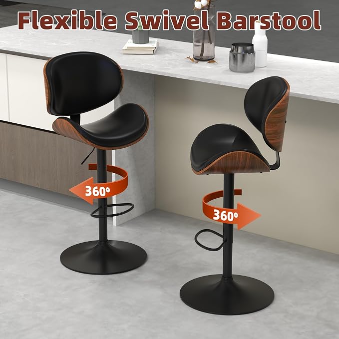 civama Bar Stools Set of 2 for Kitchen Counter, Adjustable Bar Height Chairs - Image 10