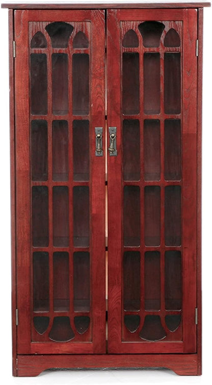 SEI Furniture - Window Pane Media Cabinet - Cherry - Transitional Design - Image 4