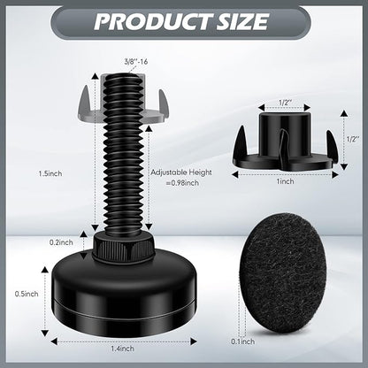 10 Set Adjustable Furniture Leveling Feet, Adjustable Leg Levelers - Image 2