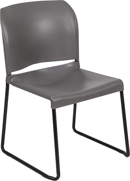 Flash Furniture HERCULES Series 880 lb. Capacity Gray Full Back Contoured Stack by FlashFurniture