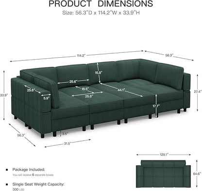 Belffin 114.2" 8 Seats Modular Sectional Sofa - Image 2
