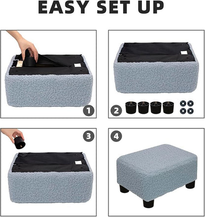 CAROLMADE Small Foot Stool Ottoman Footstool - Image 7