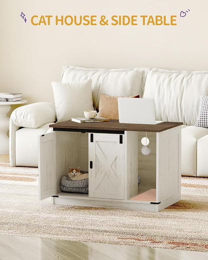 Hzuaneri Cat Litter Box Enclosure, Hidden Litter Box Cabinet Furniture - Image 2