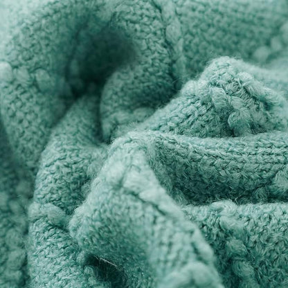 BOURINA Dark Cyan Throw Blanket 50x60 Inches Throw Textured Solid Soft Sofa - Image 5