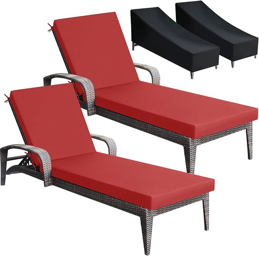 Patelai 2 Set Outdoor Chaise Lounge Cushions by Patelai