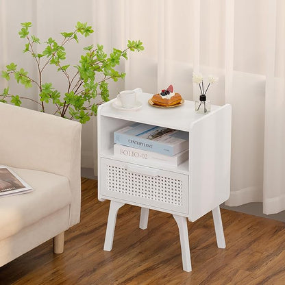 Lerliuo Rattan Nightstand, Side Table - Image 2