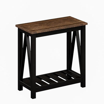 ChooChoo Farmhouse End Table, Rustic Vintage Narrow End Side Table - Image 8