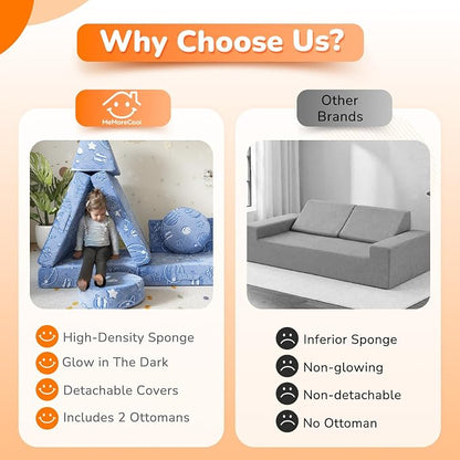 MeMoreCool Kids Couch, 8-Piece Modular Play Couch - Image 3