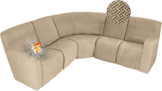 ALIECOM 100% Waterproof Recliner Sectional Couch Covers L Shape Stretch Corner by ALIECOM