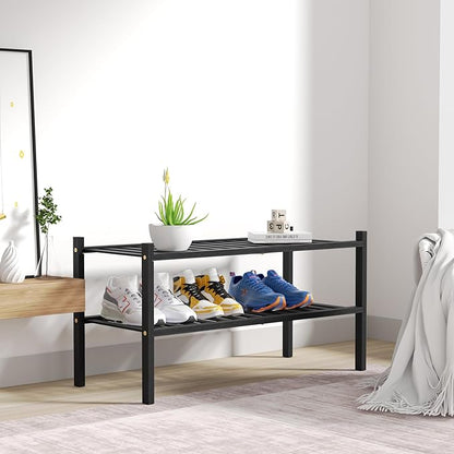 ROMGUAR CRAFT 2 Tier Bamboo Shoe Rack - Image 7