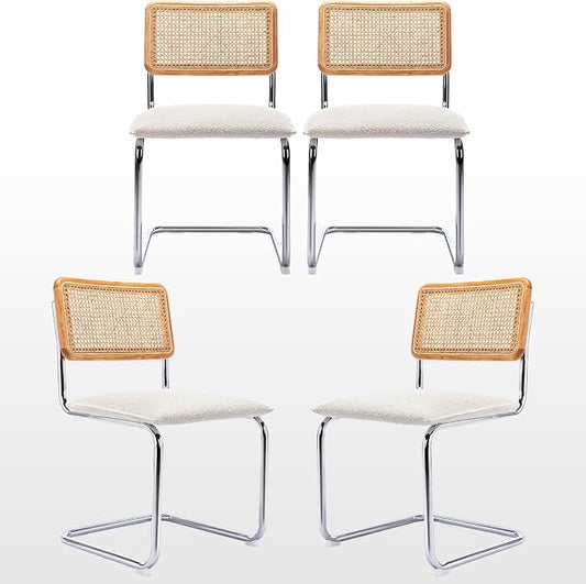 Zesthouse Natural Rattan Dining Chairs Set of 4, Modern Kitchen Chairs by Zesthouse