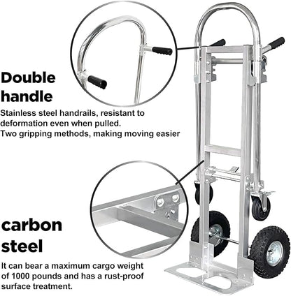 Silver Convertible Hand Truck Dolly Cart - Image 4