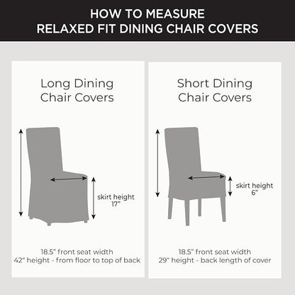 SureFit Cove Cotton Canvas Long Dining Room Chair Covers, Dining Chair Cover - Image 6