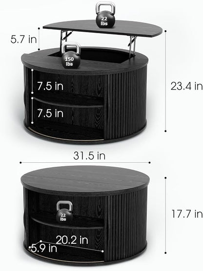 SULIVES Round Coffee Table - Image 2