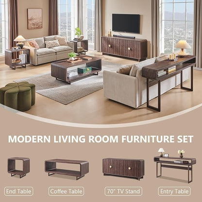 IFGET 48" Modern Coffee Table, 2-Tier Minimalist Center Table - Image 7