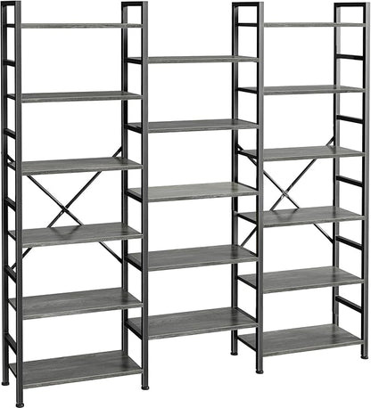 SUPERJARE Triple Bookshelf, Bookcase by SUPERJARE