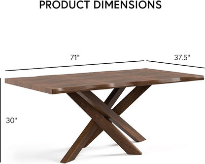 Furniture of America Nazaen II 71" Mid-Century Modern Solid Wood Live Edge - Image 3