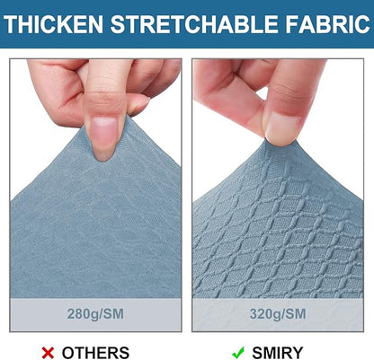Smiry Waterproof Seat Covers for Dining Room Chairs Set of 4, Stretch Jacquard - Image 4