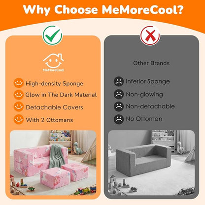 MeMoreCool Modular Kids Couch, Glow Play Toddler Couch - Image 8