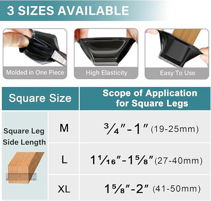 24 Pcs Chair Leg Floor Protectors Square - Image 5