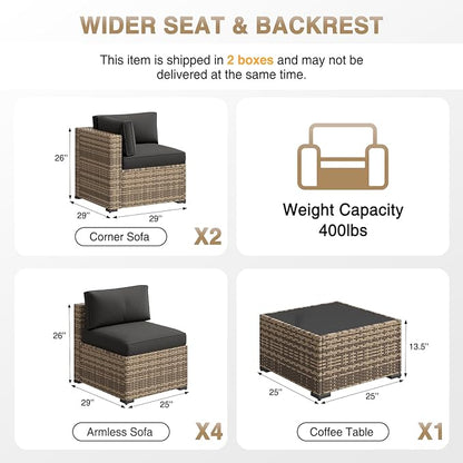 Aoxun Patio Furniture Sets, 7-Piece Outdoor Furniture - Image 7