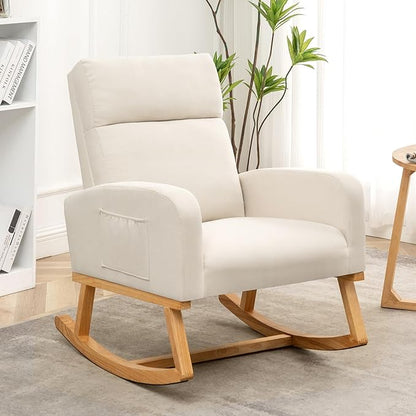 HCHAIRH Rocking Chair Nursery, Upholstered Nursing Rocker Chairs by HCHAIRH