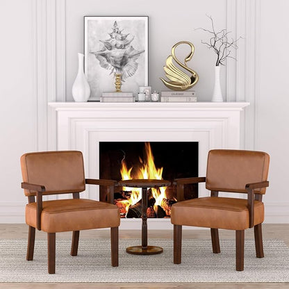 FAGAGA Accent Chair, PU Leather Living Room Chairs Oversize - Image 4