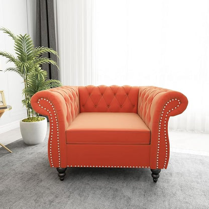 Mid-Century Sofa Chair, Velvet Accent Chair - Image 2