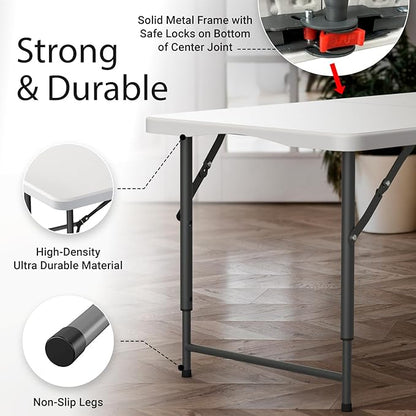 4 Feet Foldable Table Adjustable Height - Image 4