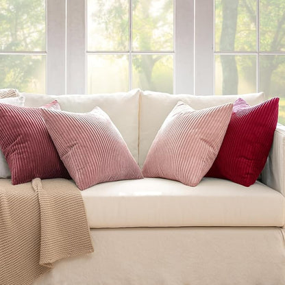 MIULEE Boho Farmhouse Throw Pillow Covers 18x18 Inch Set of 4 Romantic - Image 3
