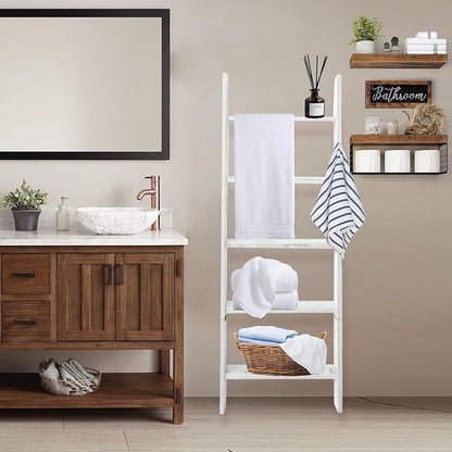 Honest Blanket Ladders for The Living Room, 5-Tier Blanket Holder, Wall-Leaning - Image 7
