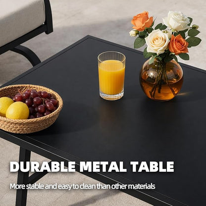 ALAULM 4 Piece Patio Furniture Set, Outdoor Metal Patio Furniture - Image 6