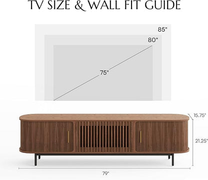 POVISON Fully-Assembled Mid Century Modern TV Stand - Image 8