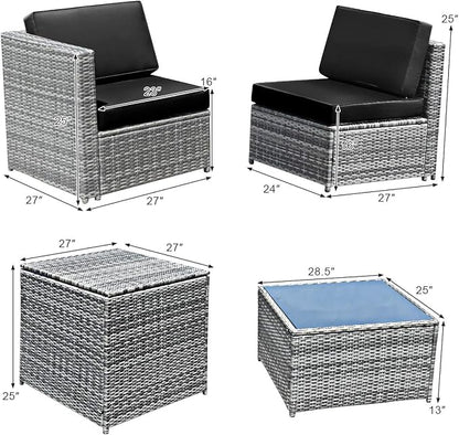 Tangkula 8 Pieces Wicker Patio Furniture Set - Image 4