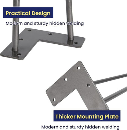 SMARTSTANDARD 12 Inch Heavy Duty Hairpin Furniture Legs, Metal Home DIY Projects - Image 4